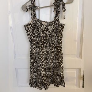 Square print tie straps Urban Outfitters Mini Dress